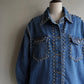 90s EURO Studs Design Denim Jacket,Shirt