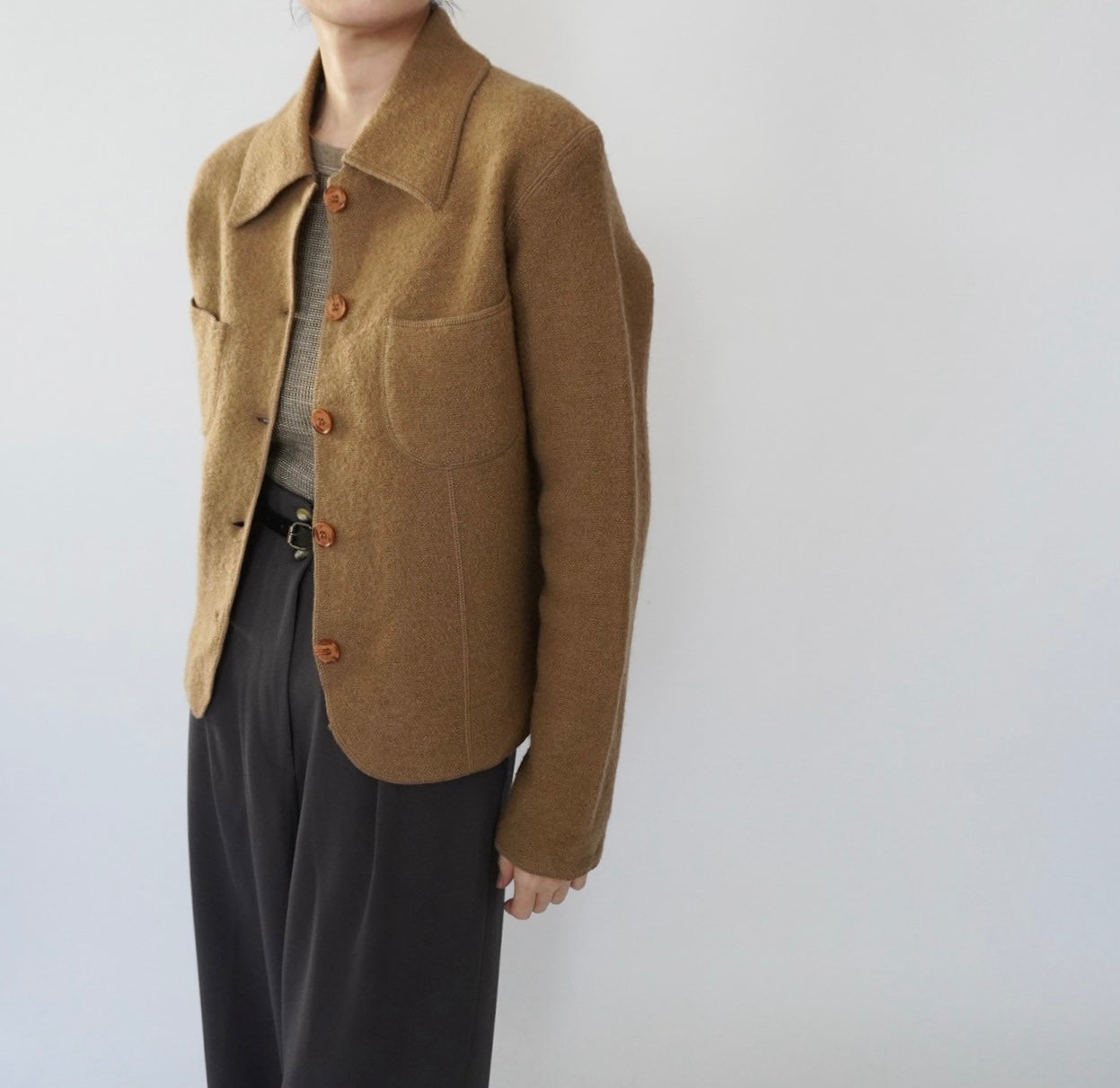 90s Wool Knit Shirt, Jacket