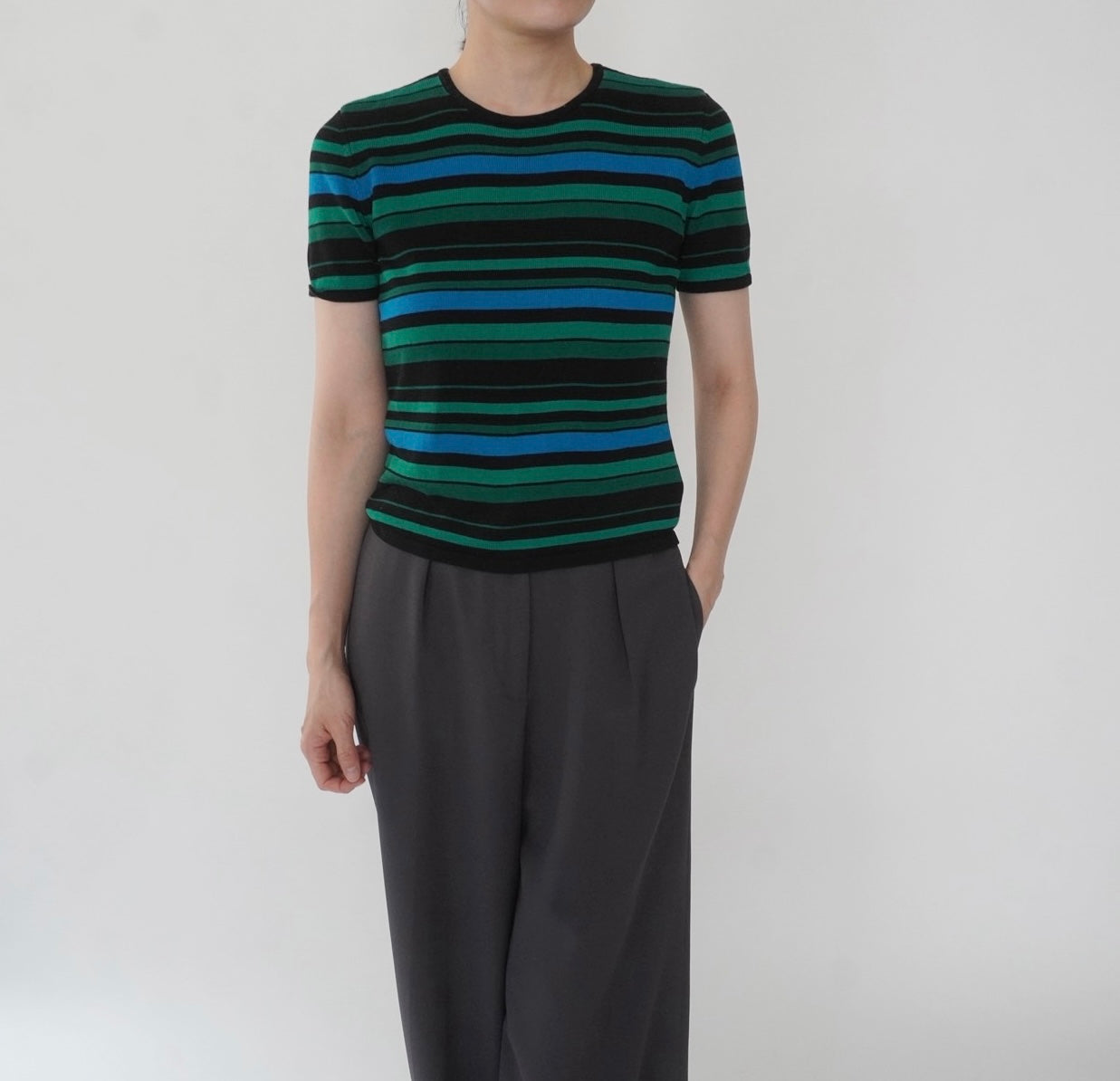 90s Silk Striped Top