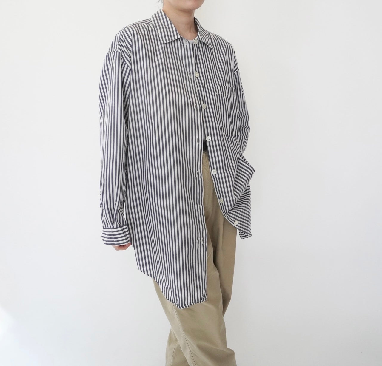90s "GAP" Striped Long Cotton Shirt