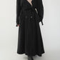 90s Black Design Maxi Coat