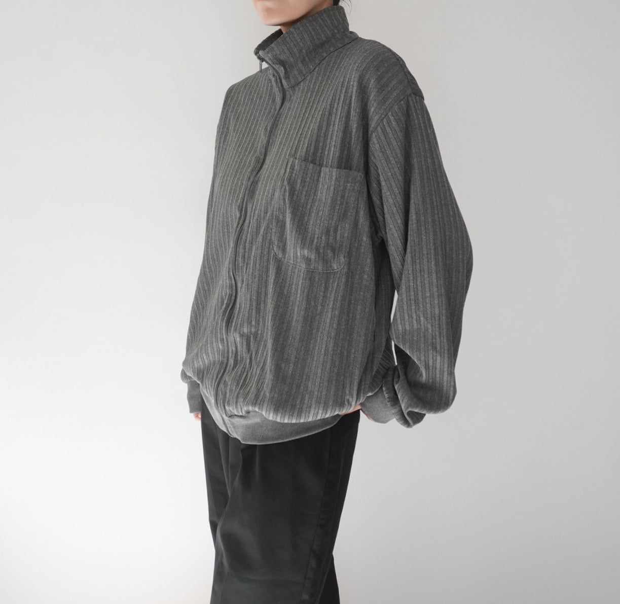 90s Ribbed Zip Top