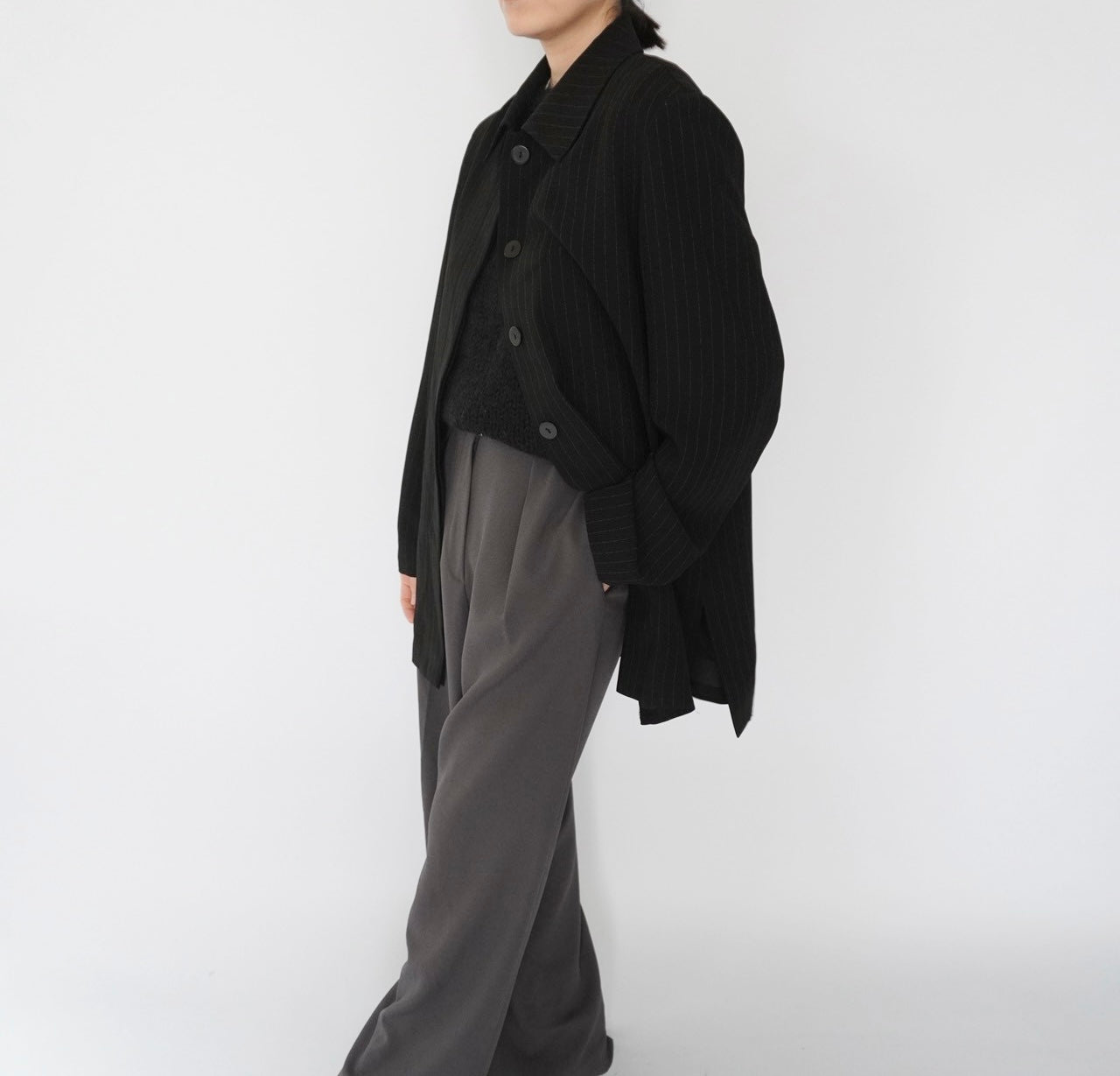 90s EURO Striped Shirt Jacket