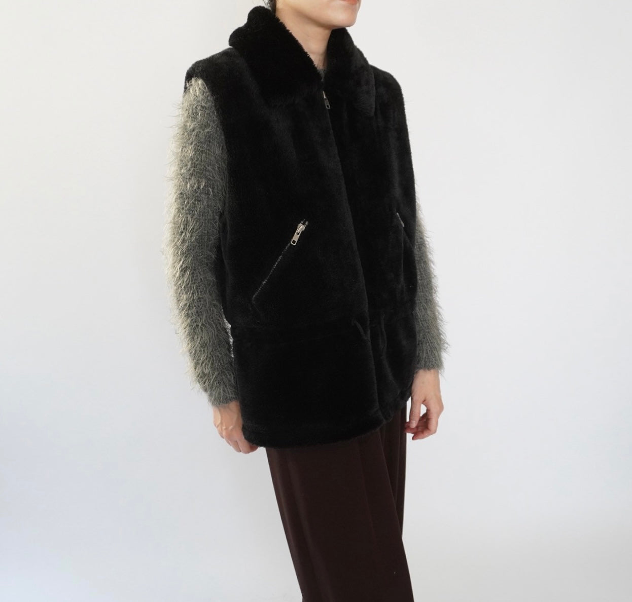 90s Fluffy Fleece Vest
