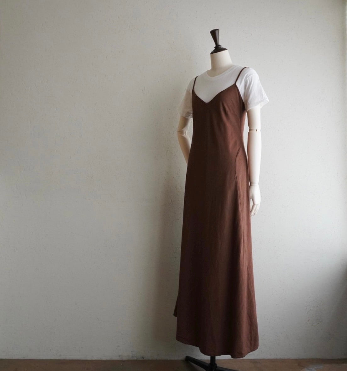 90s Brown Linen Dress Made in Italy