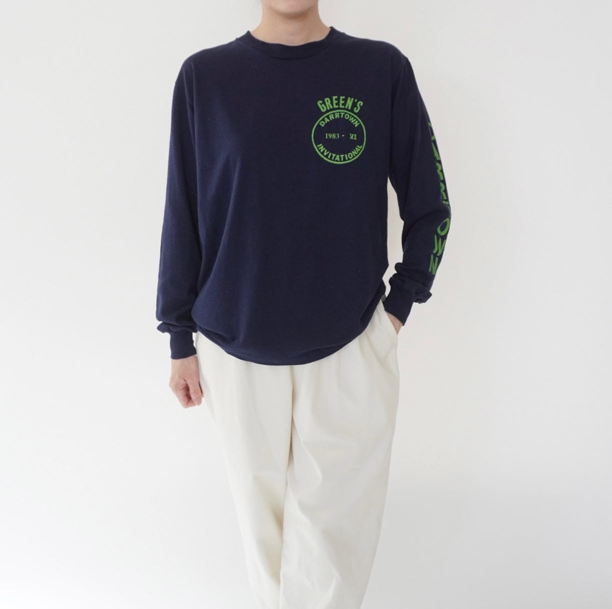80s Printed Long T-shirt Made in USA