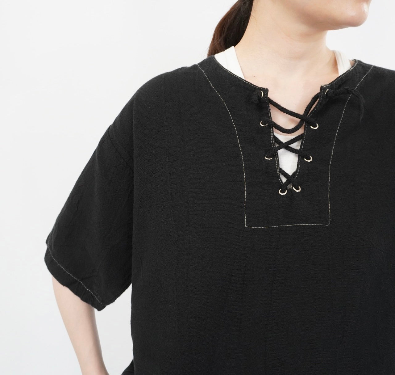 90s Lace up Top Made in USA