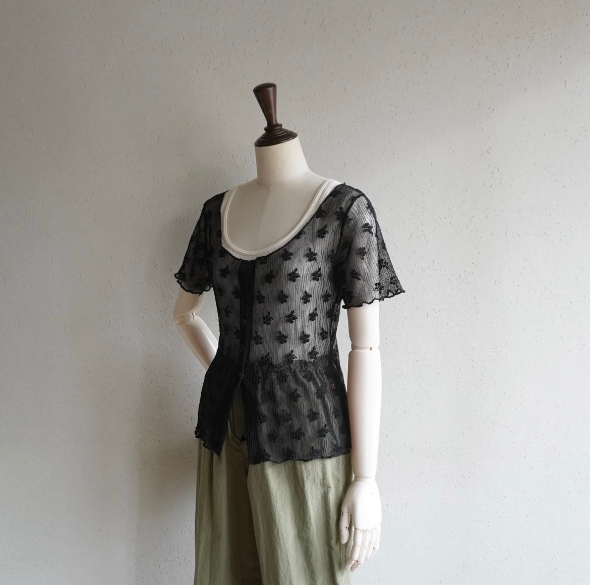 90s Black Lace Blouse