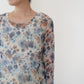 90s Floral Print Sheer Top