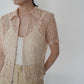 90s Lace Design Zipped Shirt Made in USA