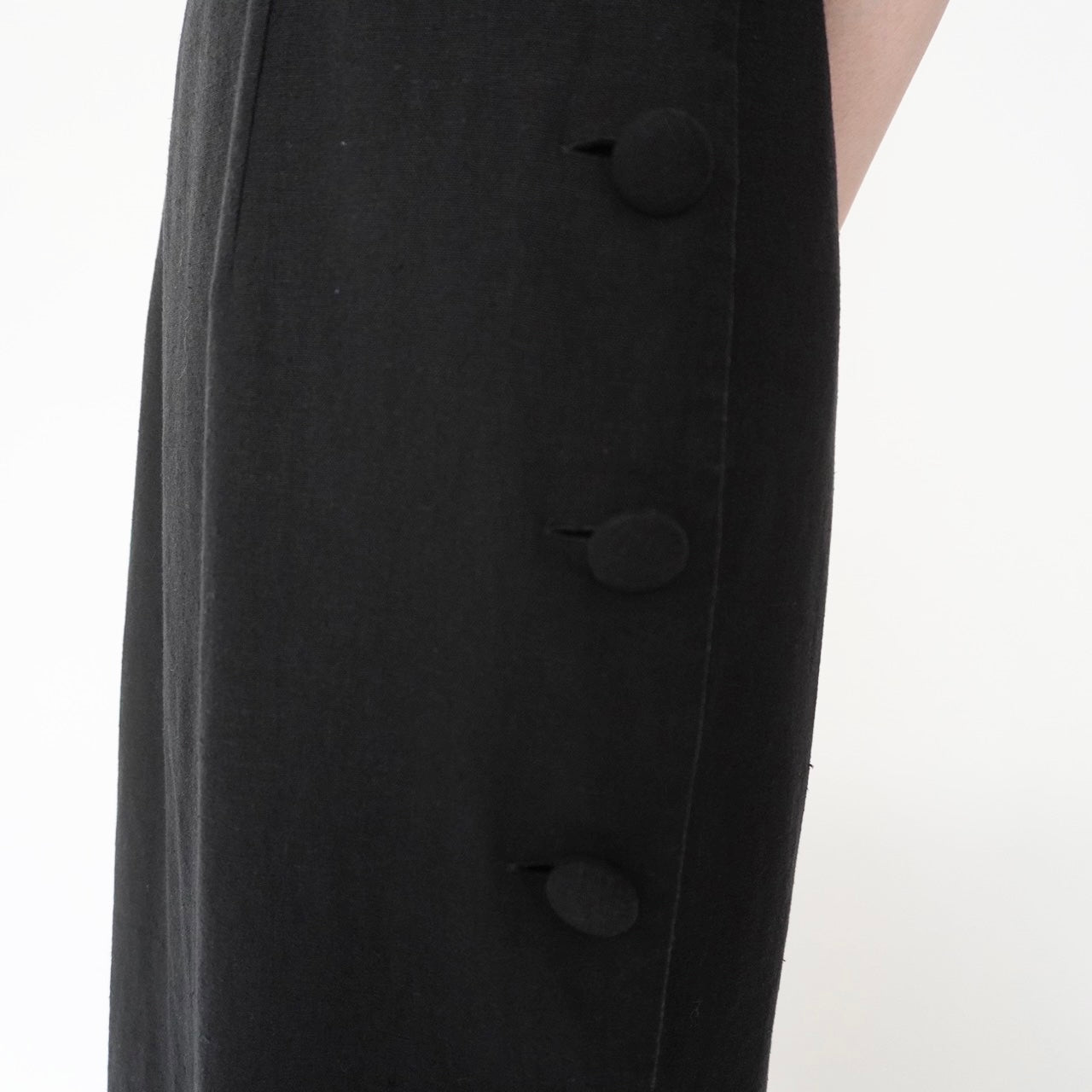 90s Black Linen Dress