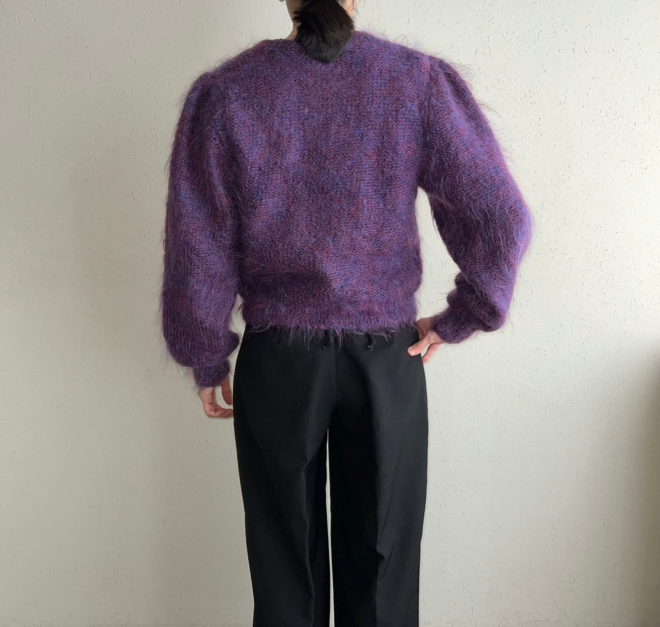 80s Purple Knit Cardigan