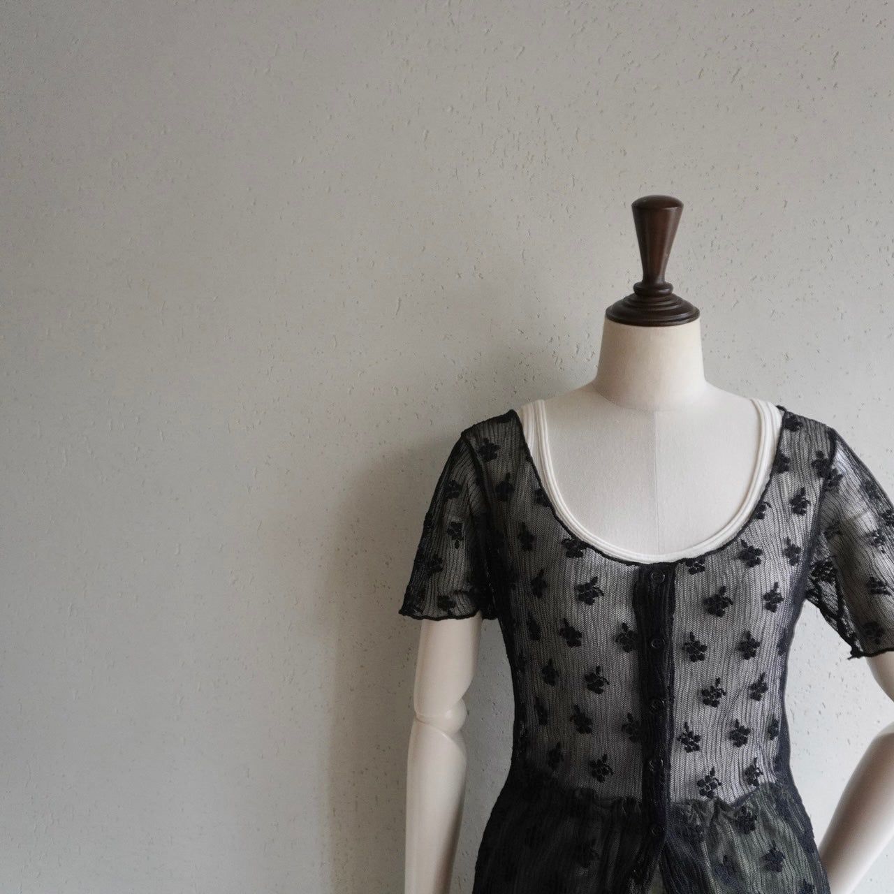 90s Black Lace Blouse