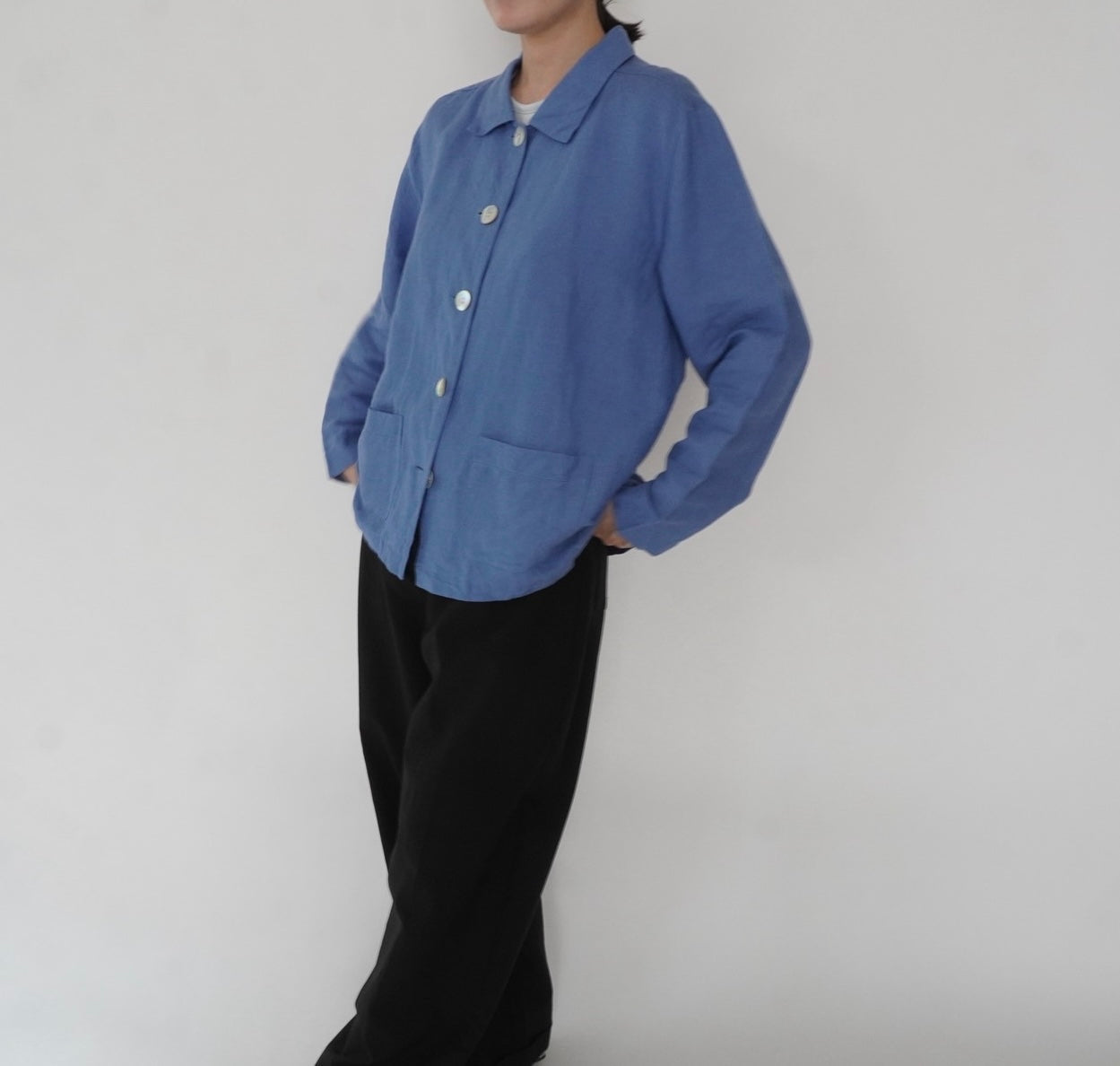 90s Linen Shirt Jacket