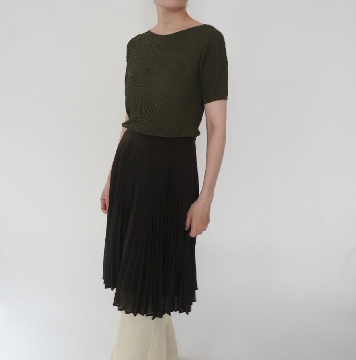 90s "BENETTON" Pleated Design Skirt Made in Italy