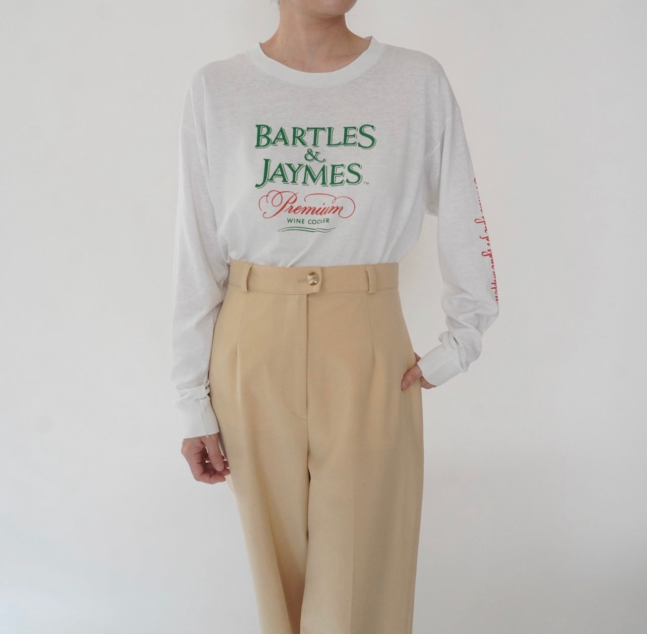 80s Printed Long Sleeves T-shirt Made in USA