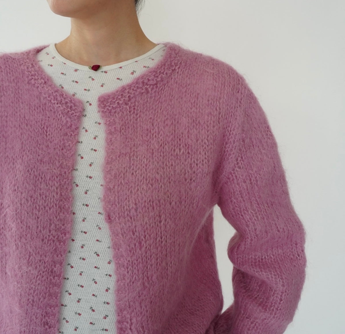 80s Pink Knit Cardigan