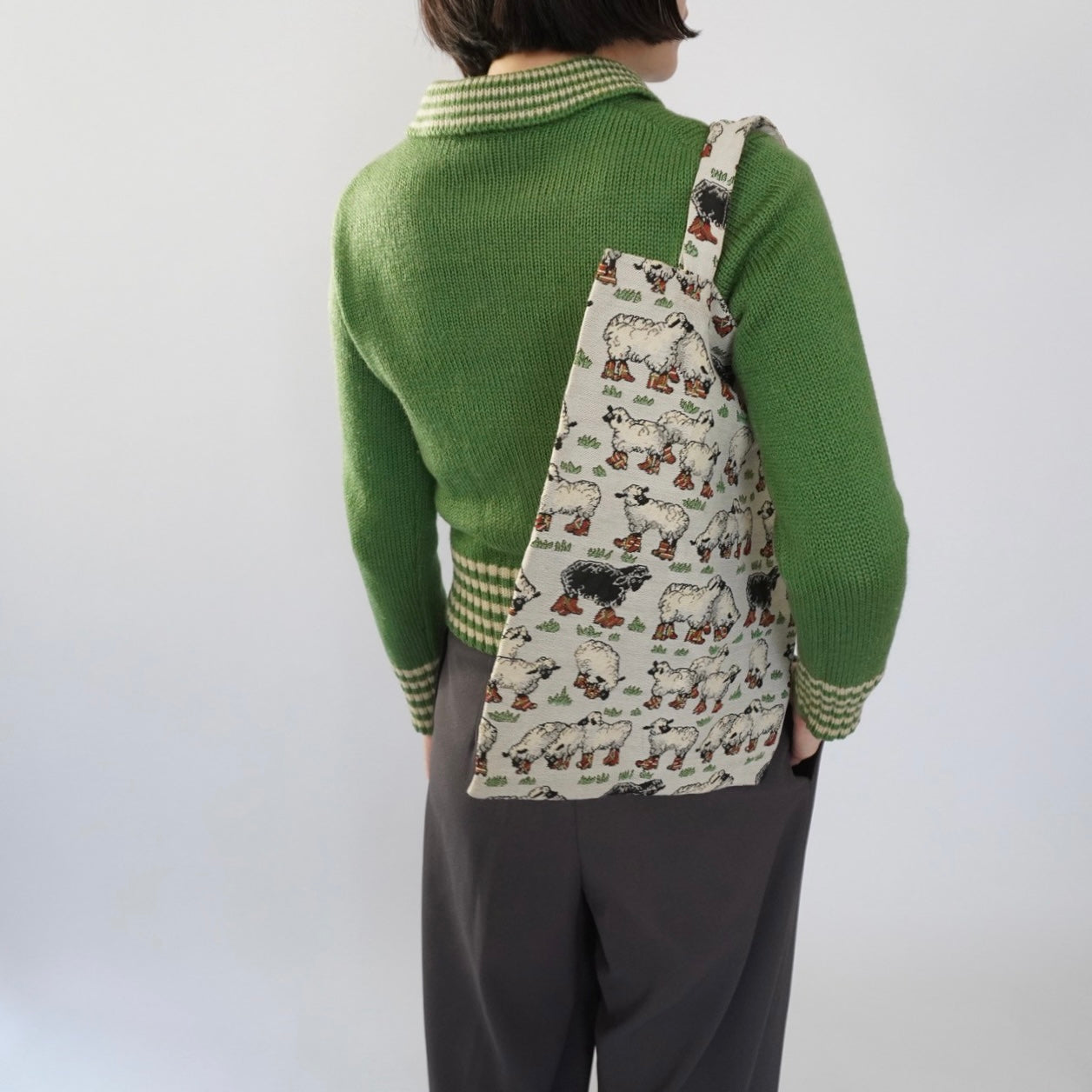90s Sheep Pattern Tote Bag