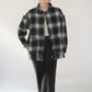 90s Shadow Plaid Fringe Shirt,Jacket Made in USA