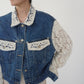 90s Crochet Denim Jacket