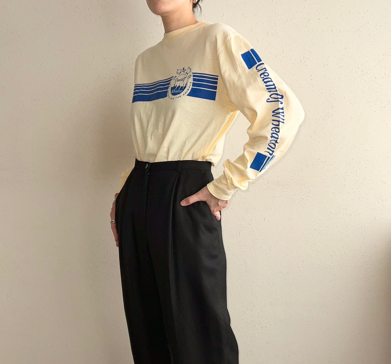 80s Printed Long T-shirt Made in USA