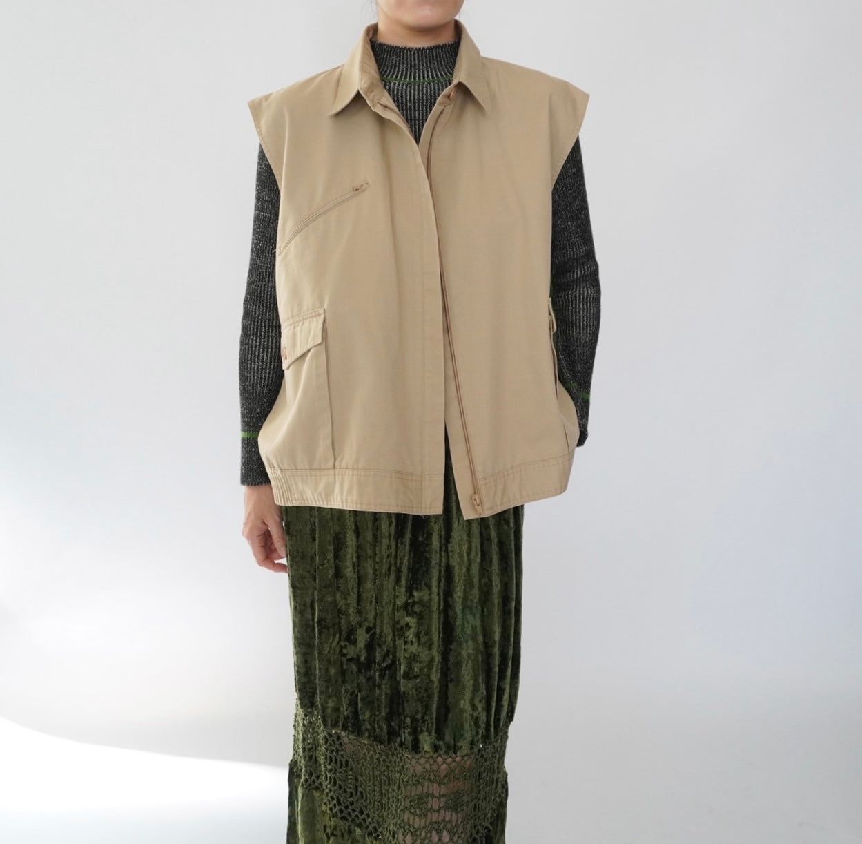90s Zip Boxy Vest