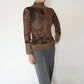90s Pattern Sheer Top Made in USA