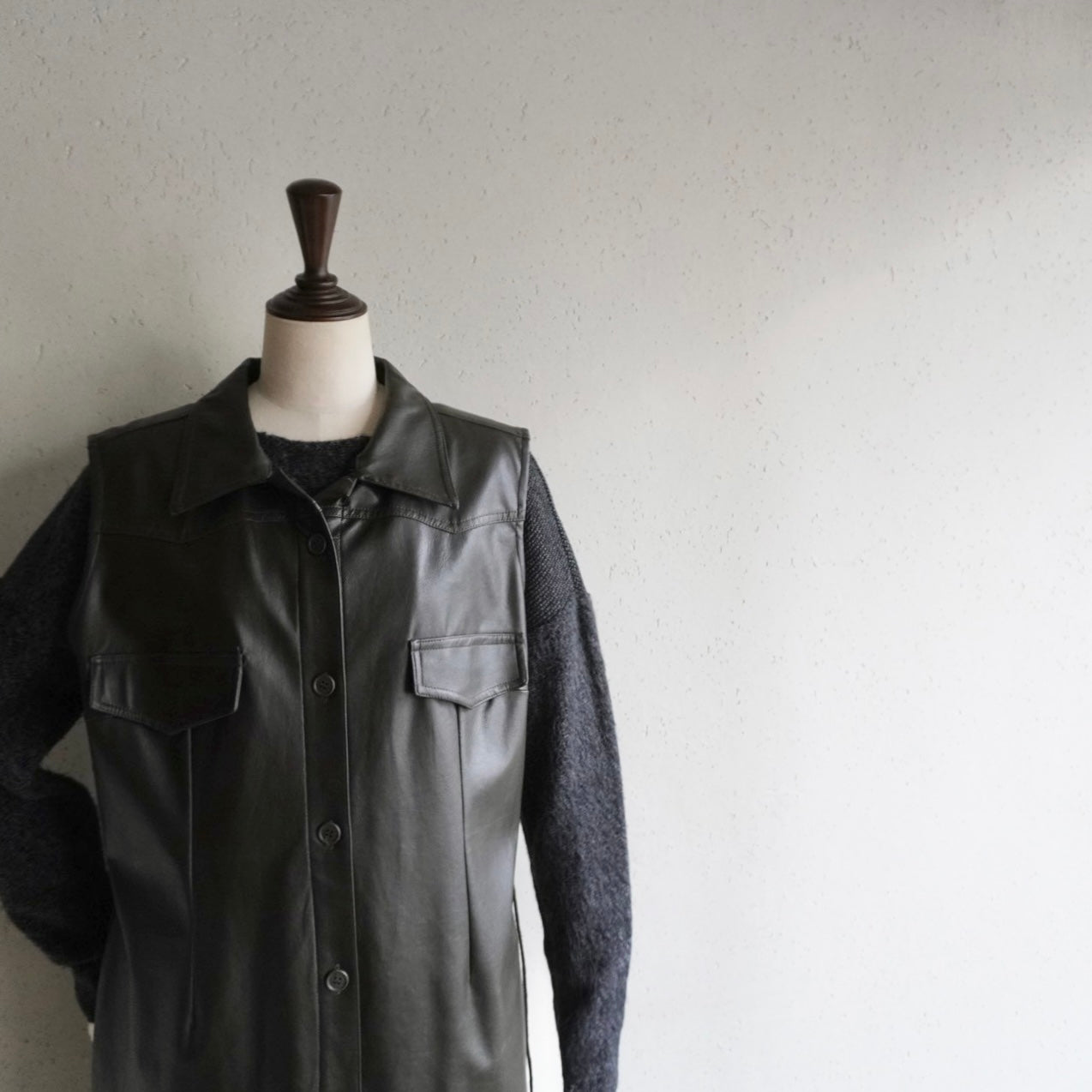 90s Faux Leather Dress Made in Italy