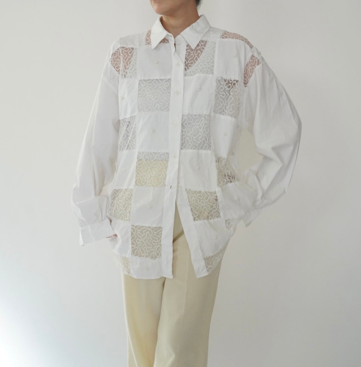 90s Lace Design Shirt