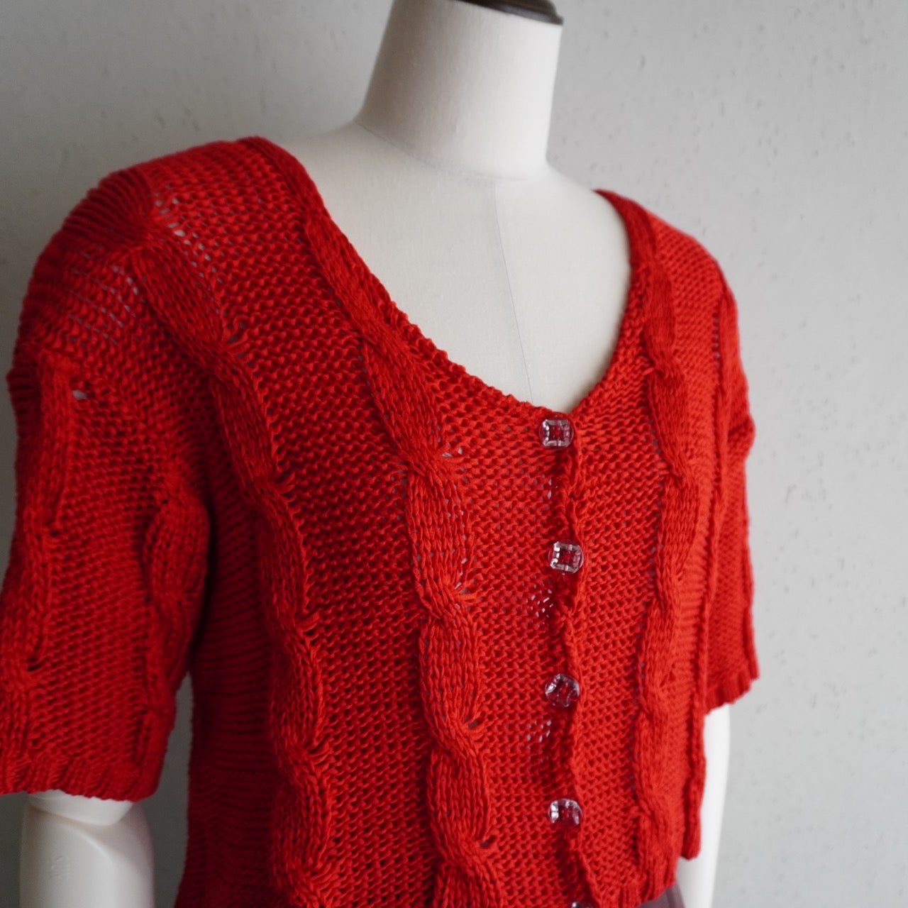 90s Red Knit Top