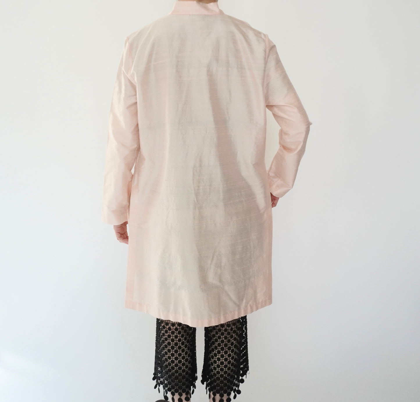 90s Raw Silk Shirt Jacket Made in USA
