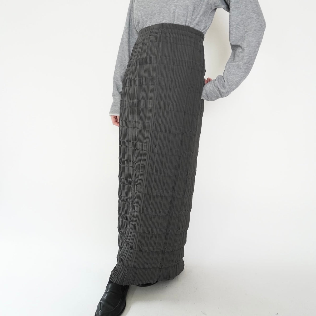 90s Pleated Maxi Skirt Made in USA