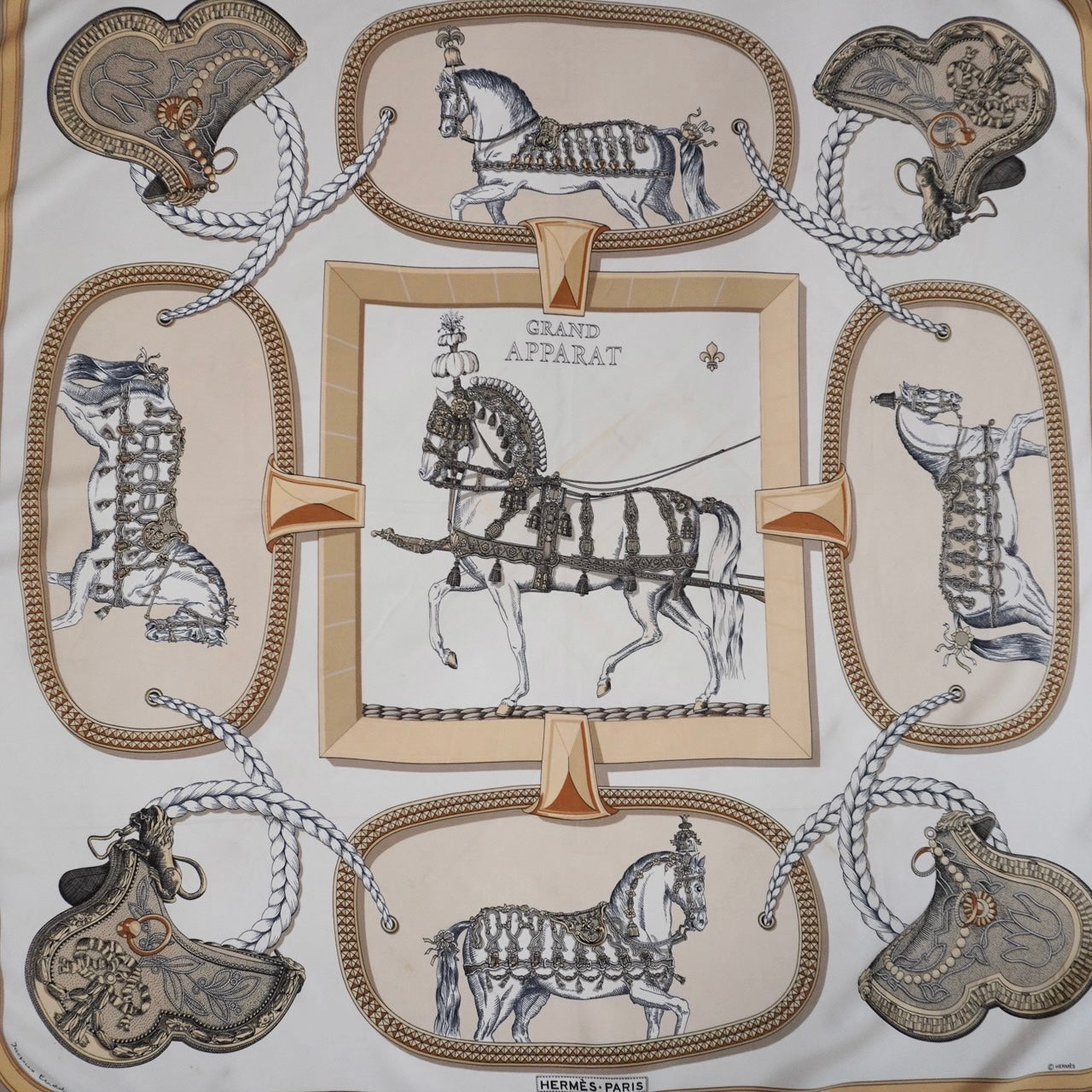 "Hermès " Silk Scarf Made in France