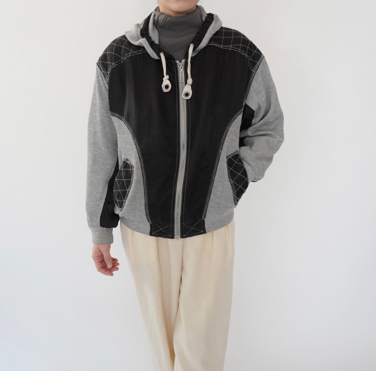90s  Two Tone Design Light Jacket