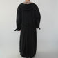 90s Black Design Maxi Coat