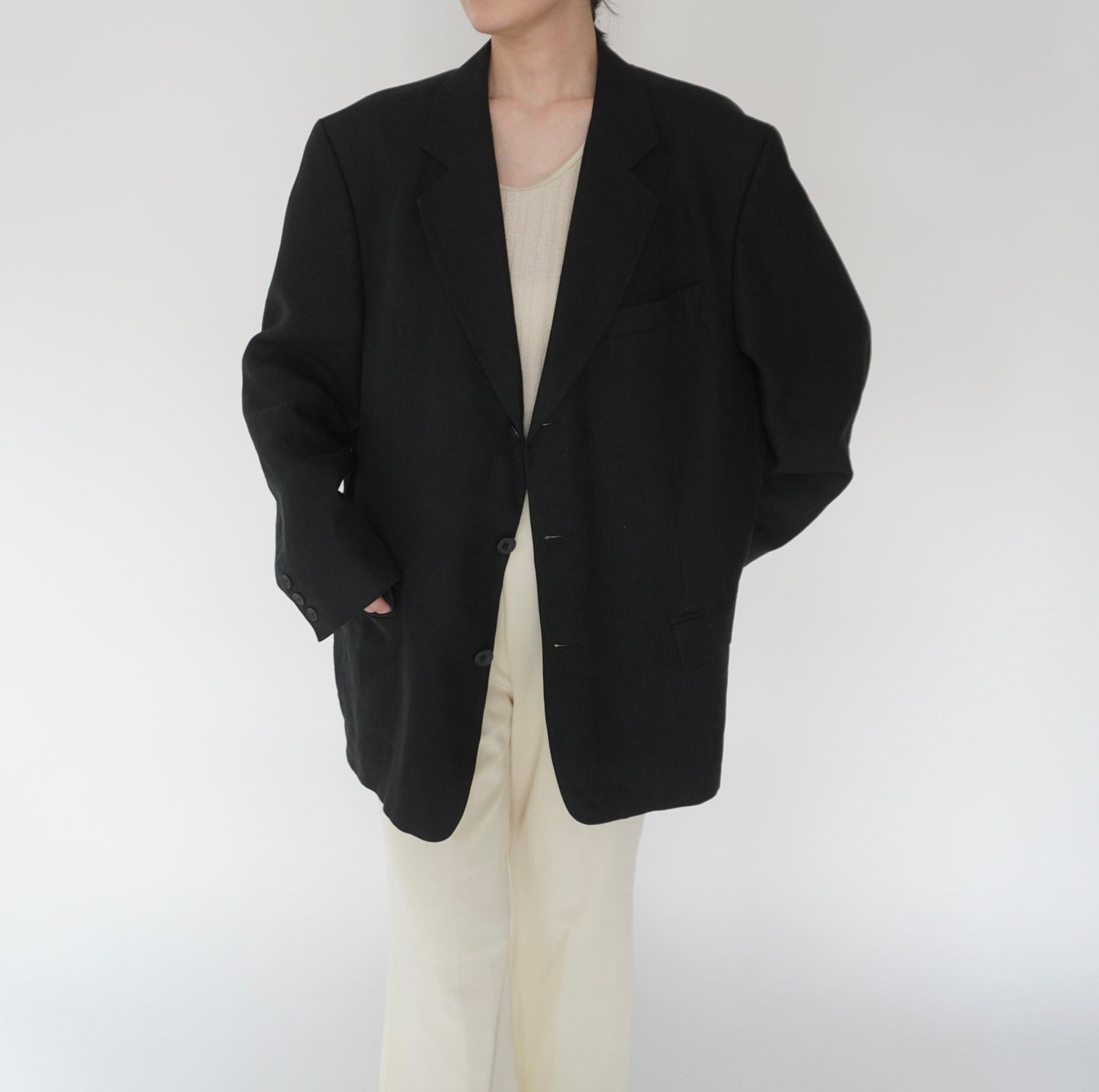 90s Linen Oversized Jacket