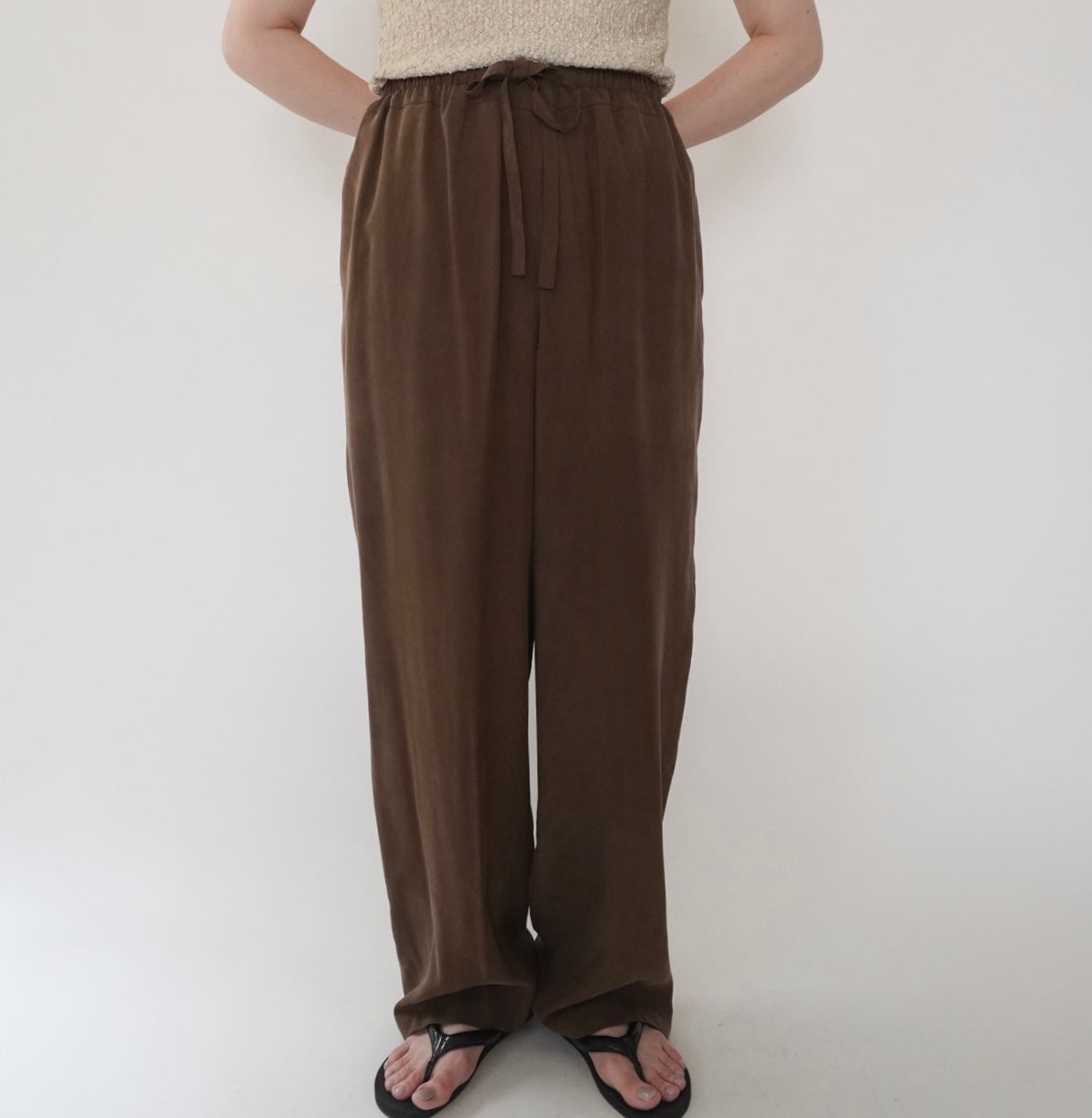 90s Brown Silk Pants