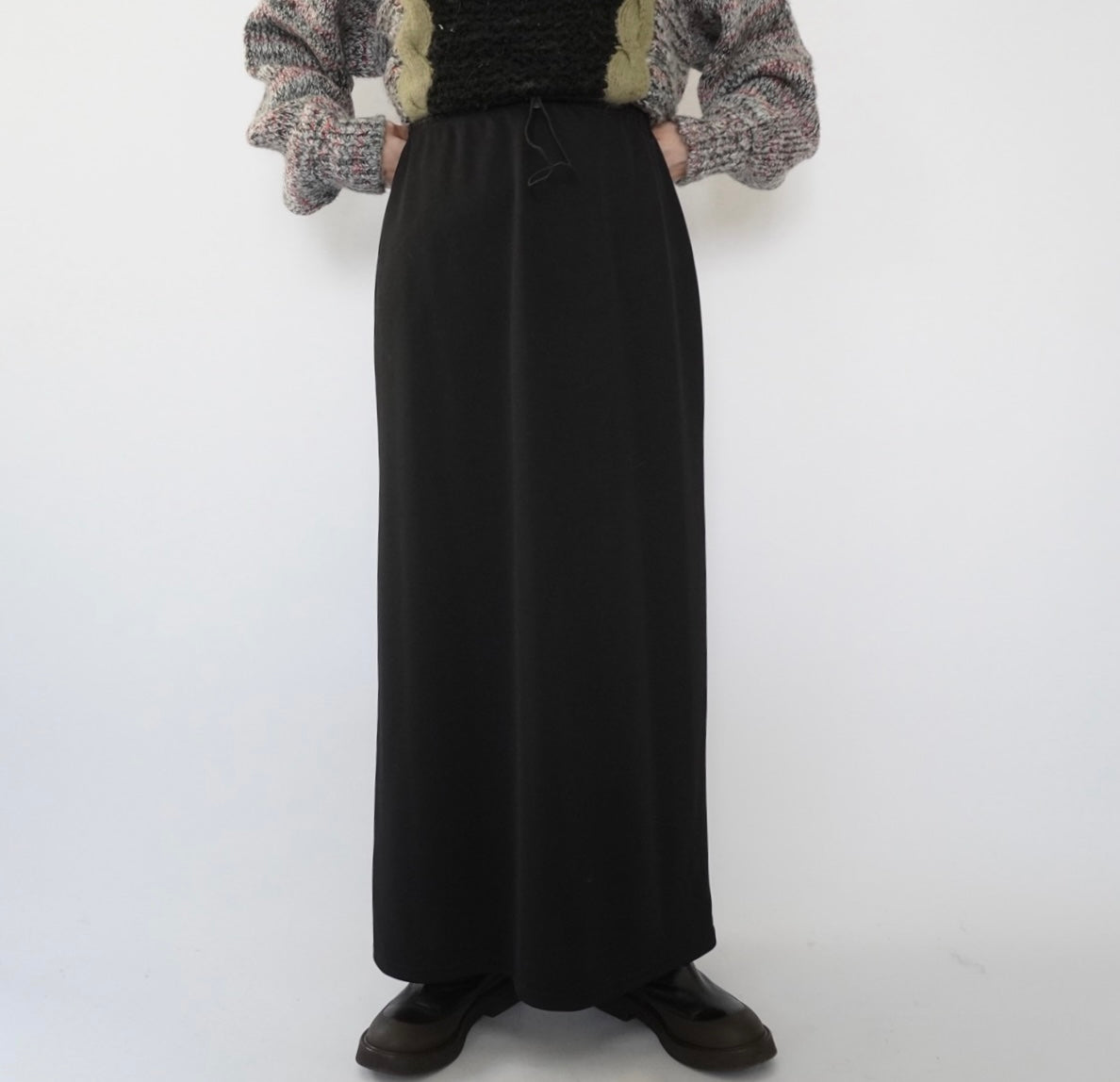 90s Black Maxi Skirt Made in USA