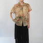 80s Printed Sheer Shirt Made in USA