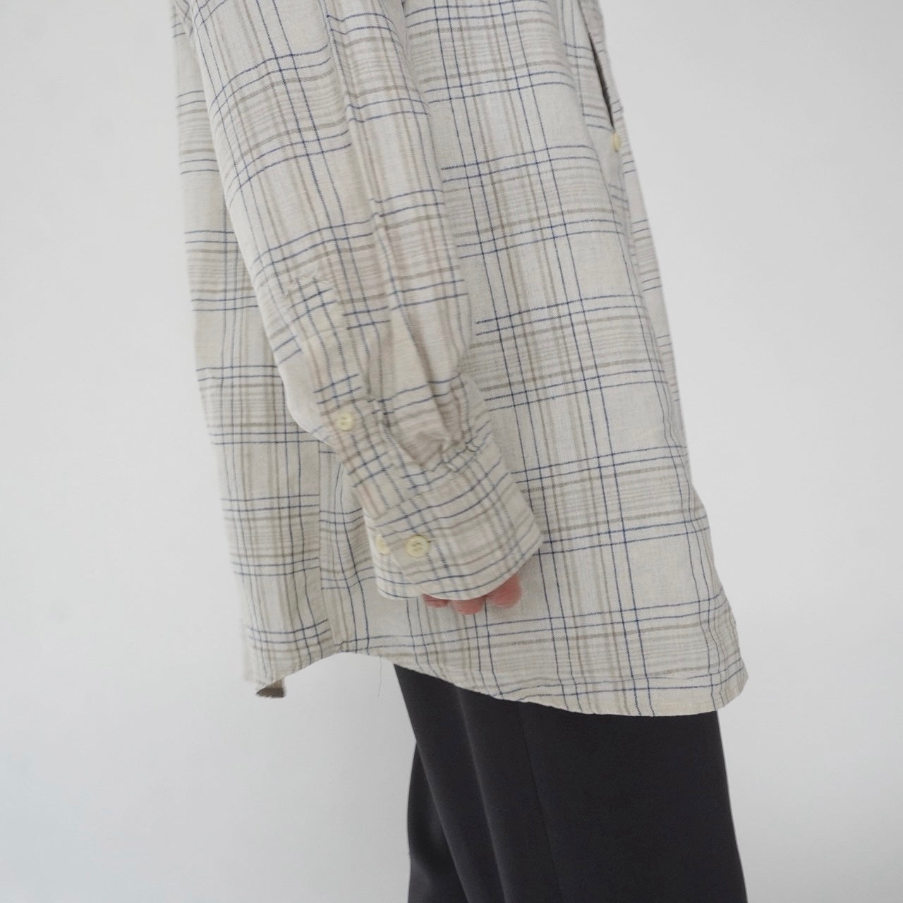 90s Linen Plaid Shirt