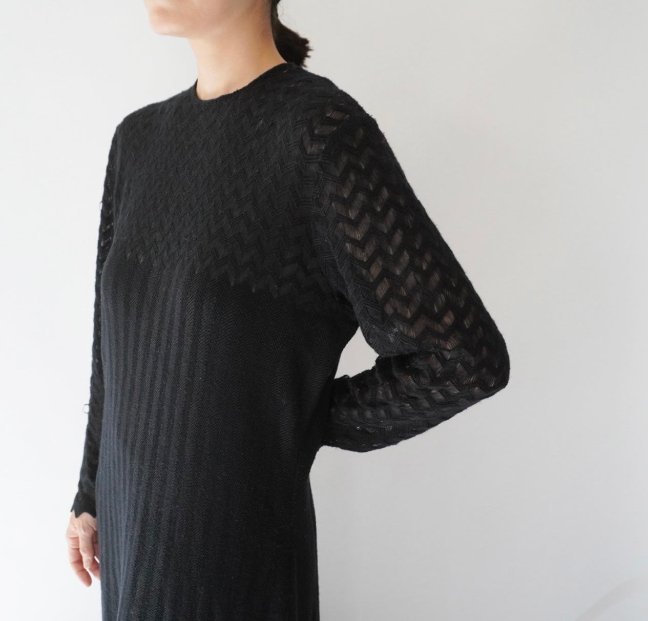80s Black Knit Dress