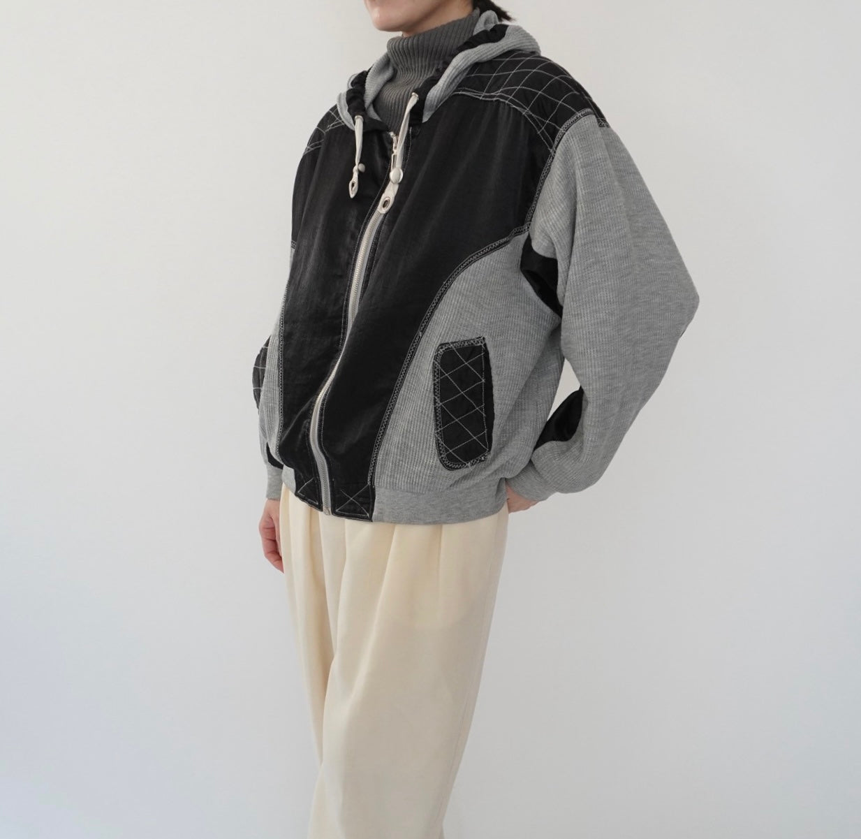 90s  Two Tone Design Light Jacket