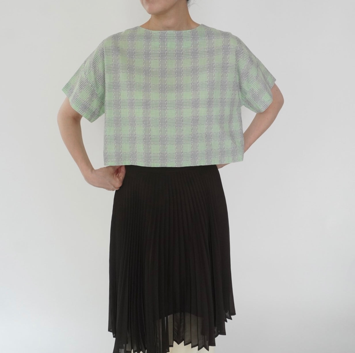 60s Plaid Boxy Blouse