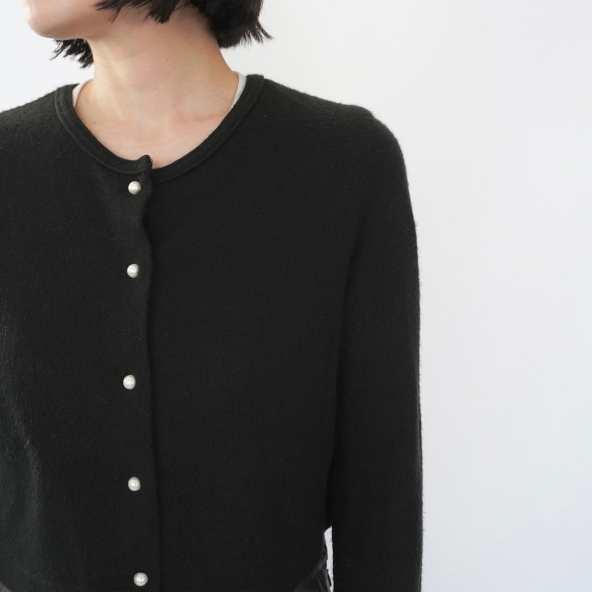 90s Black Cropped Cardigan