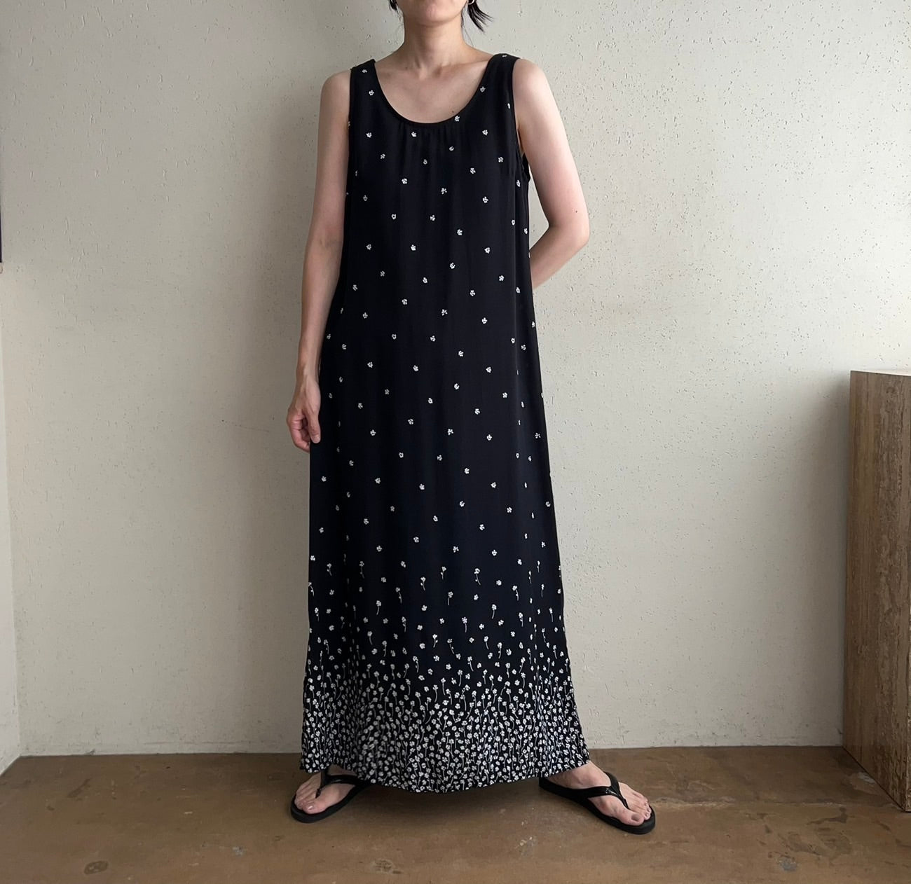 90s Rayon Printed Dress