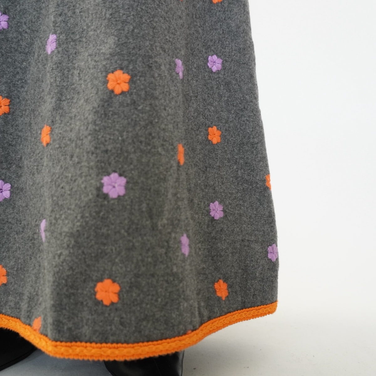 90s Wool Embroidery Maxi Skirt Made in Italy