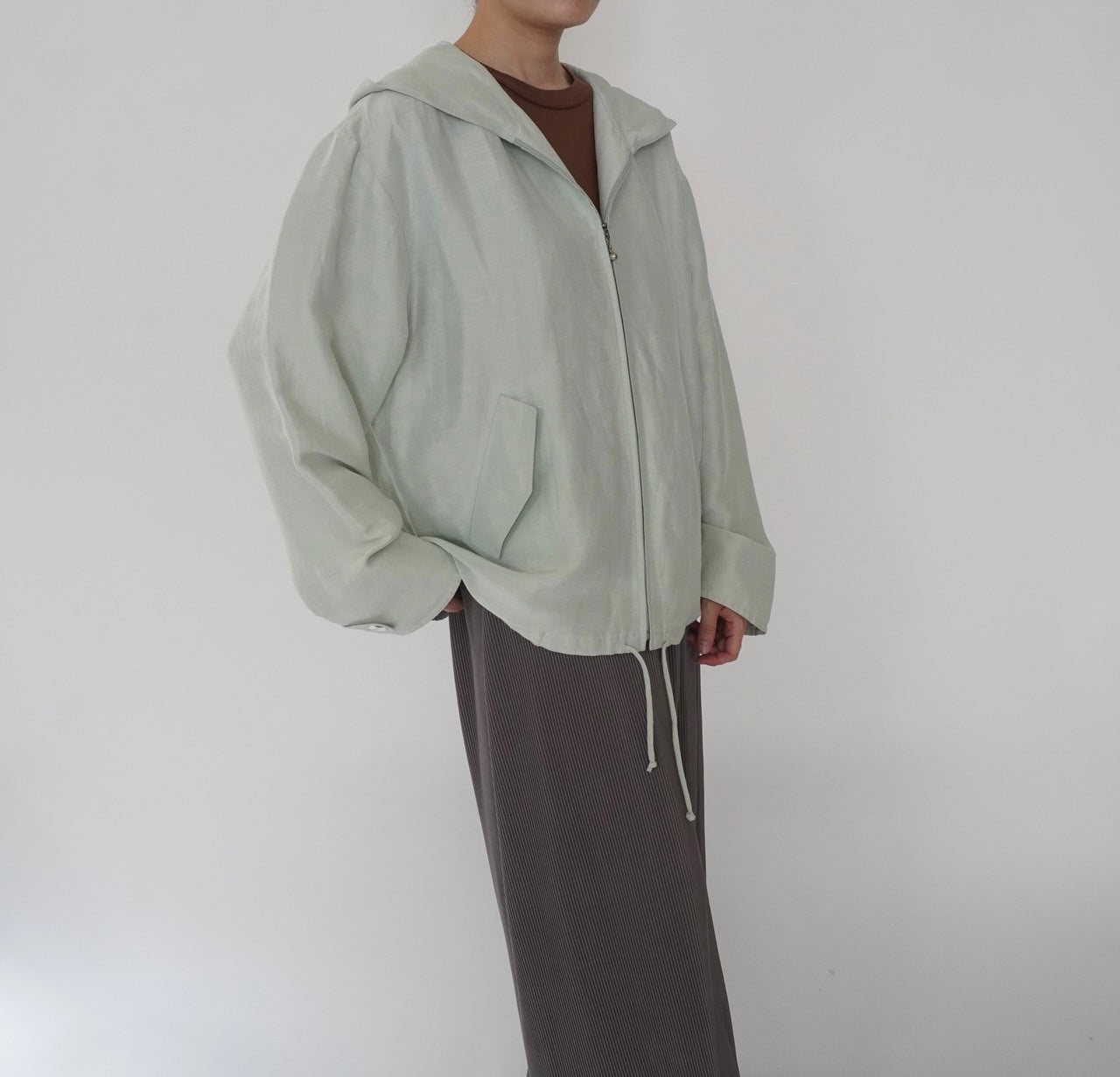 90s Linen×Silk Hoodie Jacket
