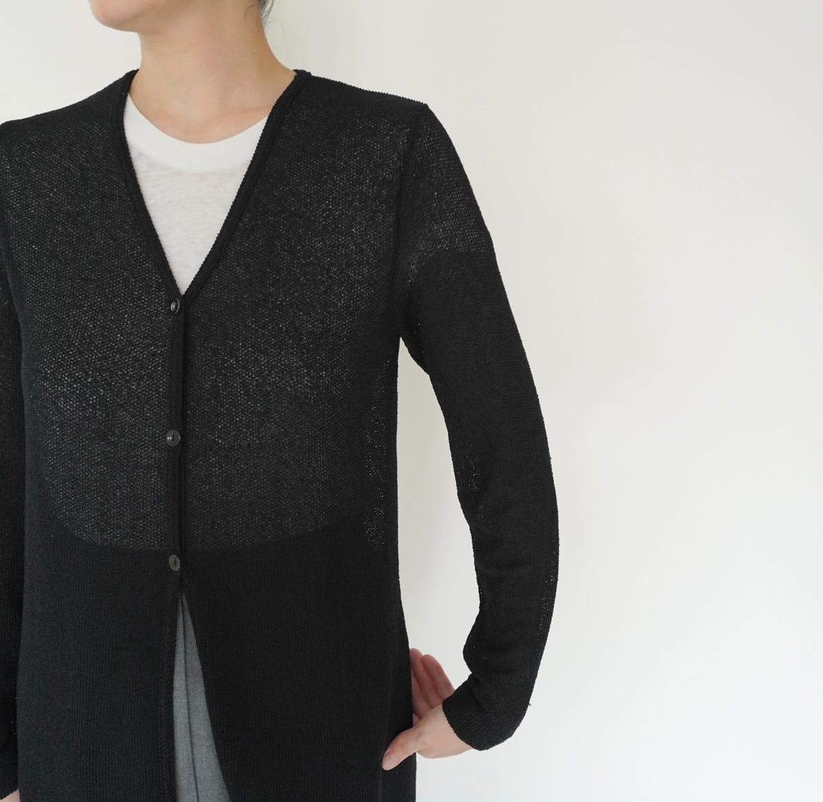 90s EURO Black Long Cardigan