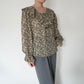 90s Flower Ruffle Blouse Made in USA