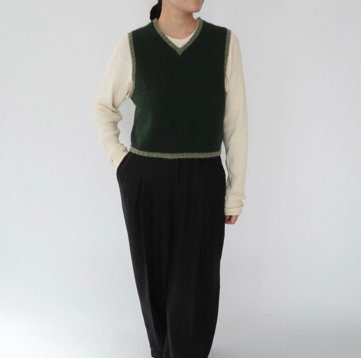 Green Knit Vest Made in Australia